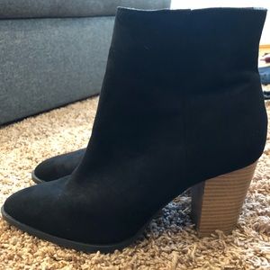 Black suede booties